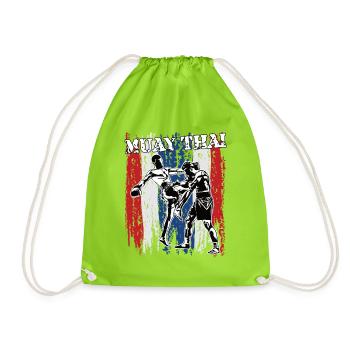 Arts Martiaux Graffiti Design Muay Thai Thaïlande - Sac de sport léger - vert néon - Devant