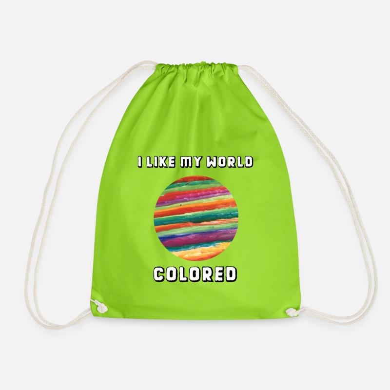 I like my world colored - Turnbeutel - Neongrün