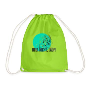 Tolles Shirt für Läufer: Heul nicht, Lauf! - Turnbeutel - Neongrün - Vorne