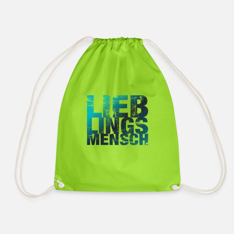 Lieblingsmensch Geschenkidee Geburtstag Geschenk - Turnbeutel - Neongrün