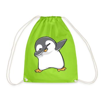 Pinguin Dabbing - Turnbeutel - Neongrün - Vorne