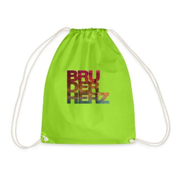 Bruderherz Bester Bruder der Welt Geschenkidee - Turnbeutel - Neongrün - Vorne