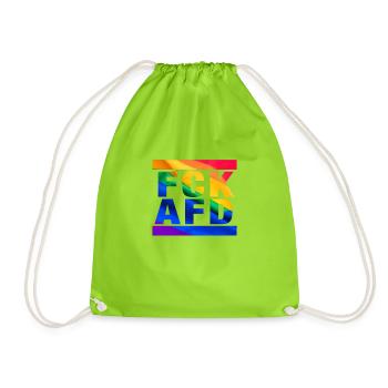 Contre les nazis - FCK AFD - Contre la droite - LGBTQ - Sac de sport léger - vert néon - Devant