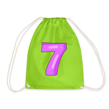7 lila - Turnbeutel - Neongrün - Vorne