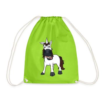Licorne Cheval Poney Équitation Drôle Humour Fou Enfant - Sac de sport léger - vert néon - Devant