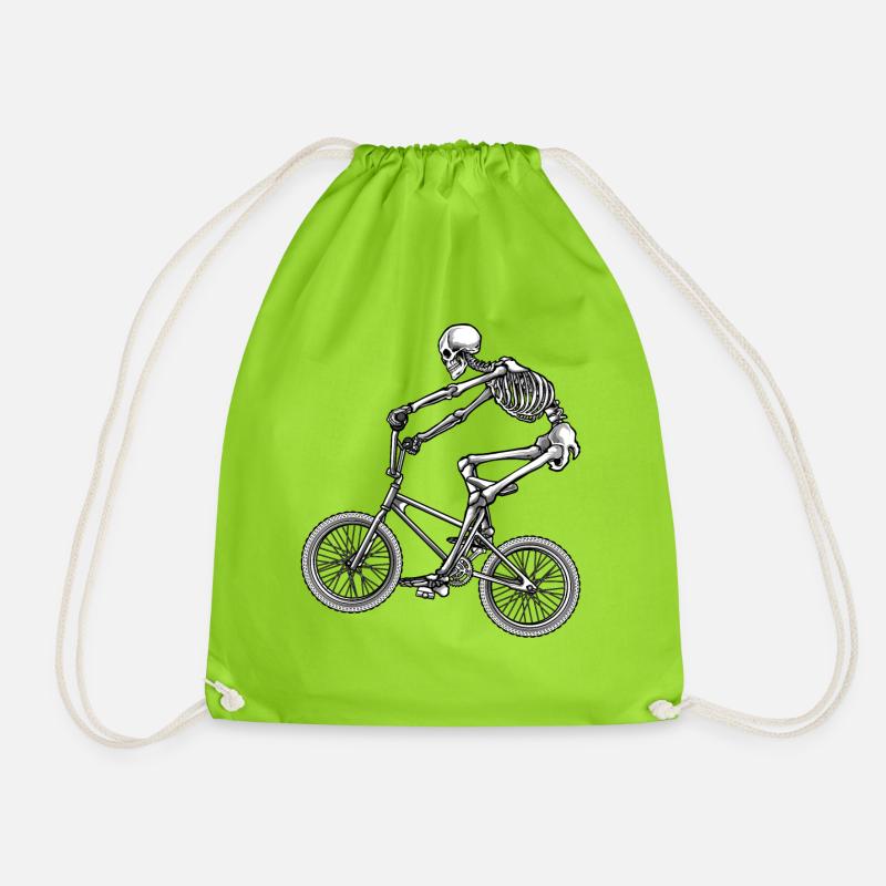 BMX Skelett - Turnbeutel - Neongrün