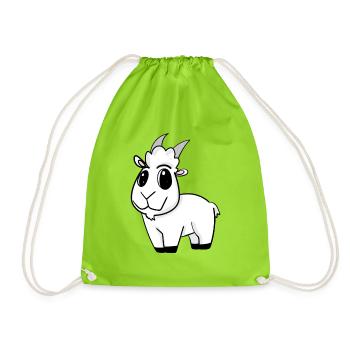 Ziege Ziegenbock Bock - Turnbeutel - Neongrün - Vorne