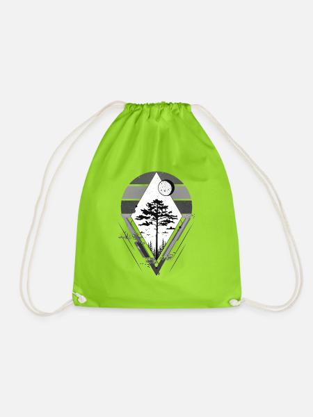 Mystischer Baum Heilige Geometrie - Turnbeutel - Neongrün