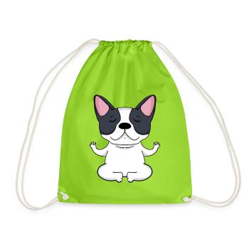 Chien de yoga Français Bulldog - Sac de sport léger - vert néon - Devant