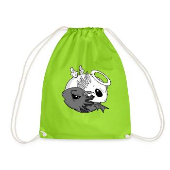 Yin Yang Axolotl Ange Diable - Sac de sport léger - vert néon - Devant