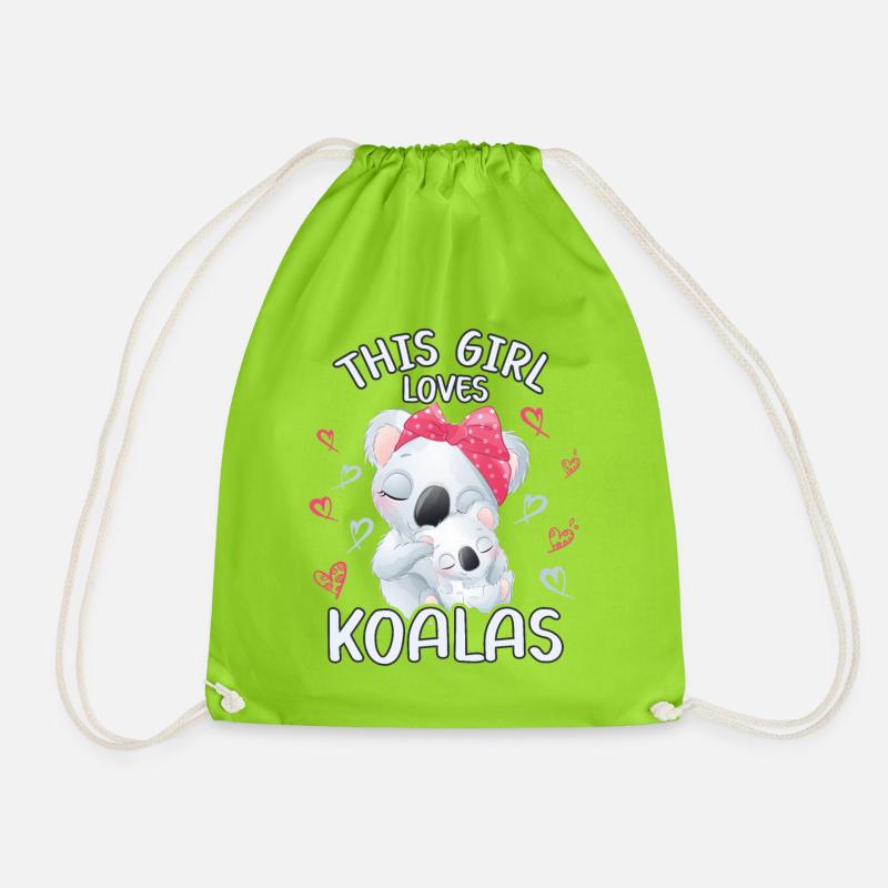 Dieses Maedchen Liebt Koalas - Turnbeutel - Neongrün