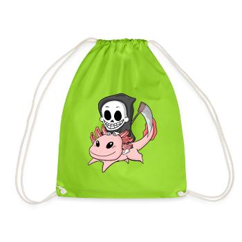 Grim Reaper et Axolotl - Sac de sport léger - vert néon - Devant