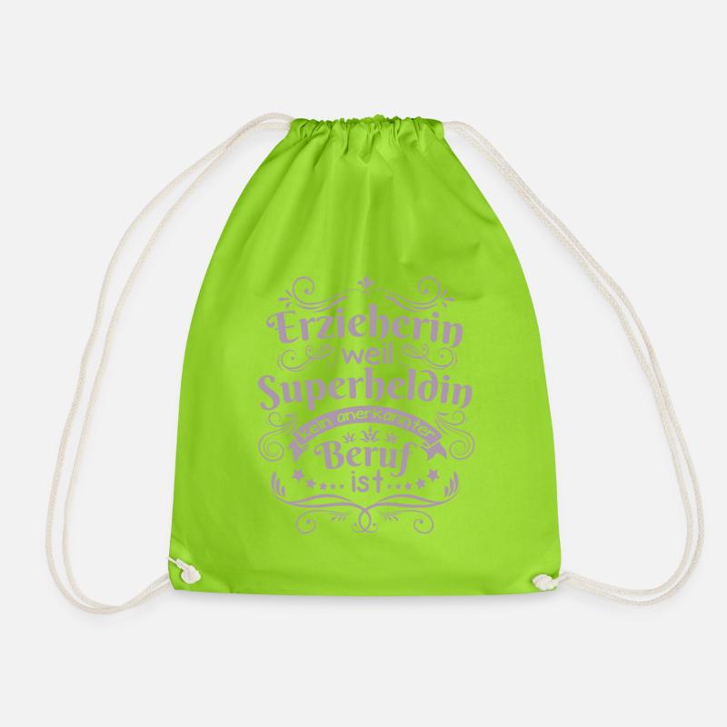 Erzieherin geschenkideen - Turnbeutel - Neongrün
