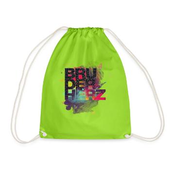 Bruderherz Bester Bruder der Welt Geschenkidee - Turnbeutel - Neongrün - Vorne