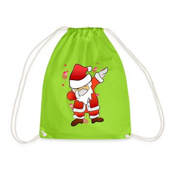Dabbing Nikolaus - Turnbeutel - Neongrün - Vorne