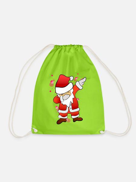Dabbing Nikolaus - Turnbeutel - Neongrün