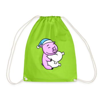 Cochon - Sac de sport léger - vert néon - Devant