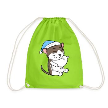 Cat cat breed American Wirehair - Drawstring Bag - neon green - Front