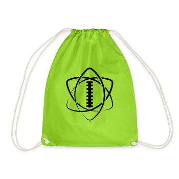 American Football Ball Atom Spieler Lineman Tackle - Turnbeutel - Neongrün - Vorne