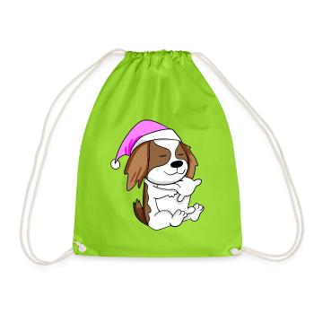Dog dog breed Cavalier King Charles Spaniel - Drawstring Bag - neon green - Front