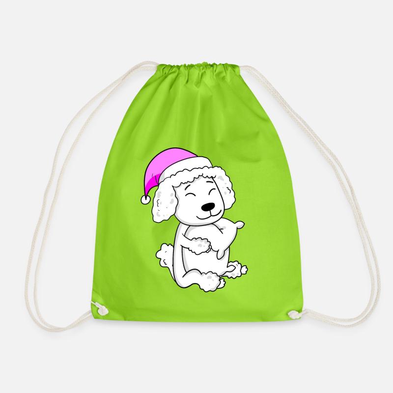 Hund Hunderasse Pudel - Turnbeutel - Neongrün