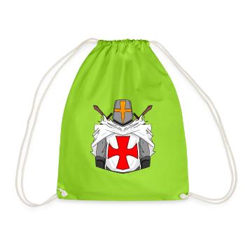 Croix de l’épée des Templiers - Sac de sport léger - vert néon - Devant