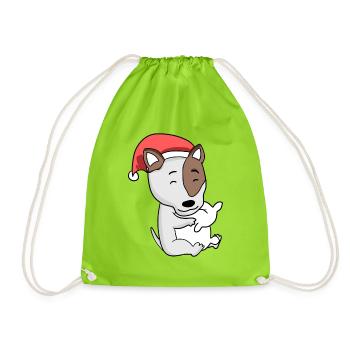 Bull Terrier Chien Noël Sommeil Fatigué - Sac de sport léger - vert néon - Devant