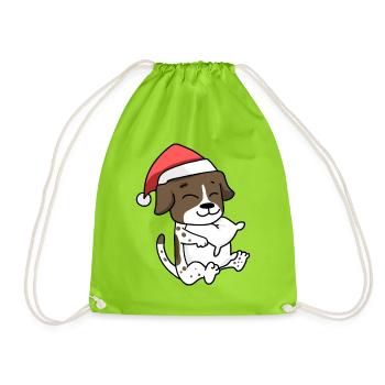 Allemand Chien à poil court Noël Sommeil Fatigué - Sac de sport léger - vert néon - Devant