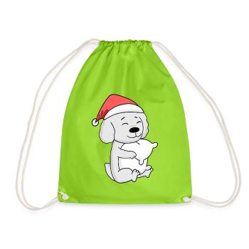 Maltese Chien Noël Sommeil Fatigué - Sac de sport léger - vert néon - Devant