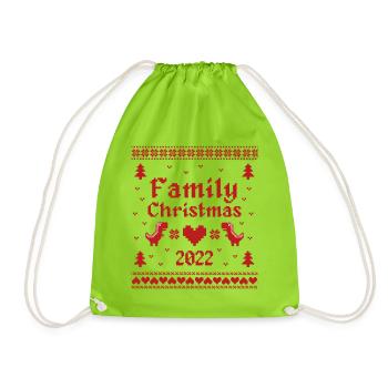 Family Christmas 2022 - Turnbeutel - Neongrün - Vorne