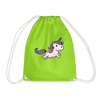 Grunge sauteur de licorne Kawaii mignon - Sac de sport léger - vert néon - Devant