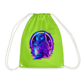 Mystiquement brillant hibou Neon Synthwave - Sac de sport léger - vert néon - Devant