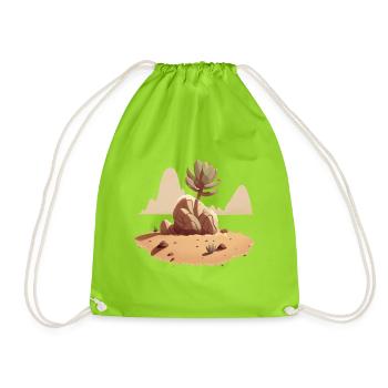 Cactus Desert Western Texas Plante succulente - Sac de sport léger - vert néon - Devant