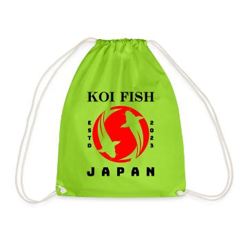 KOI FISCH - JAPAN - Turnbeutel - Neongrün - Vorne