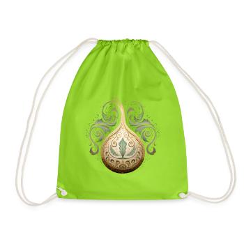 Onion Chef Vegetable Veggies Vegan Lover Garden - Drawstring Bag - neon green - Front