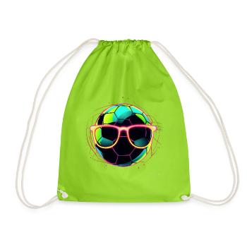 Soccer Player Football Athlete Toddler Boy Girl - Drawstring Bag - neon green - Front