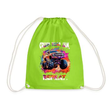 Truck Big Retro Race Dad Trucker Lover Jam Vintage - Drawstring Bag - neon green - Front