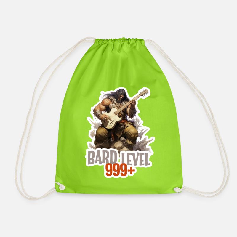 Barde Level 999 – Metal Ork RPG Design - Turnbeutel - Neongrün