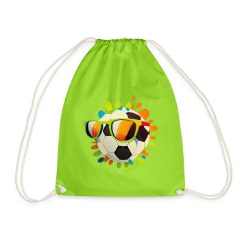 Soccer Player Football Athlete Toddler Boy Girl - Drawstring Bag - neon green - Front