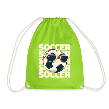 Soccer Player Football Athlete Toddler Boy Girl - Drawstring Bag - neon green - Front