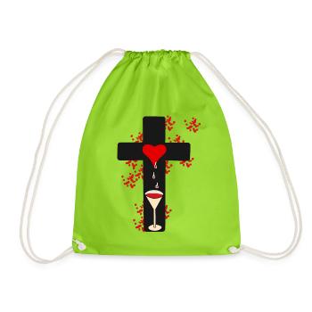 Rituel Occulte Croix Dark Halloween Satan Vaudou - Sac de sport léger - vert néon - Devant