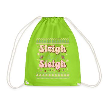 Ugly Christmas Sweater - Drawstring Bag - neon green - Front