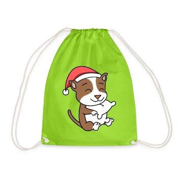Staffordshire Bull Terrier Dog Animal Christmas - Drawstring Bag - neon green - Front
