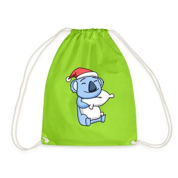 Koala Mignon Fatigué Noël - Sac de sport léger - vert néon - Devant