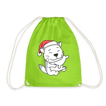 Chat Mignon Burmilla Fatigué Noël - Sac de sport léger - vert néon - Devant