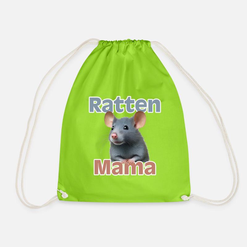 Rattenmama Kuschelrattendesign - Turnbeutel - Neongrün