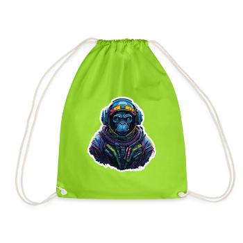 Gorilla-Astronaut Neon - Turnbeutel - Neongrün - Vorne