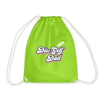 Disc Golf Dad Disc Golf Father Disc Golf Parents - Drawstring Bag - neon green - Front