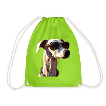 Greyhound Dog Lover Hunting Dog Love Greyhound - Drawstring Bag - neon green - Front