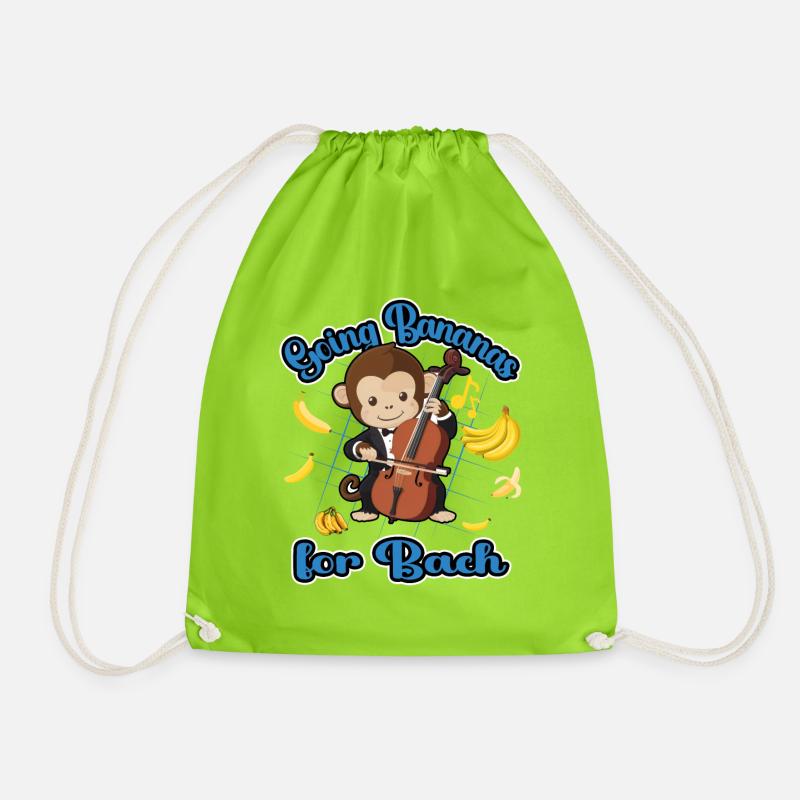 Going Bananas für Bach Funny Monkey Design - Turnbeutel - Neongrün